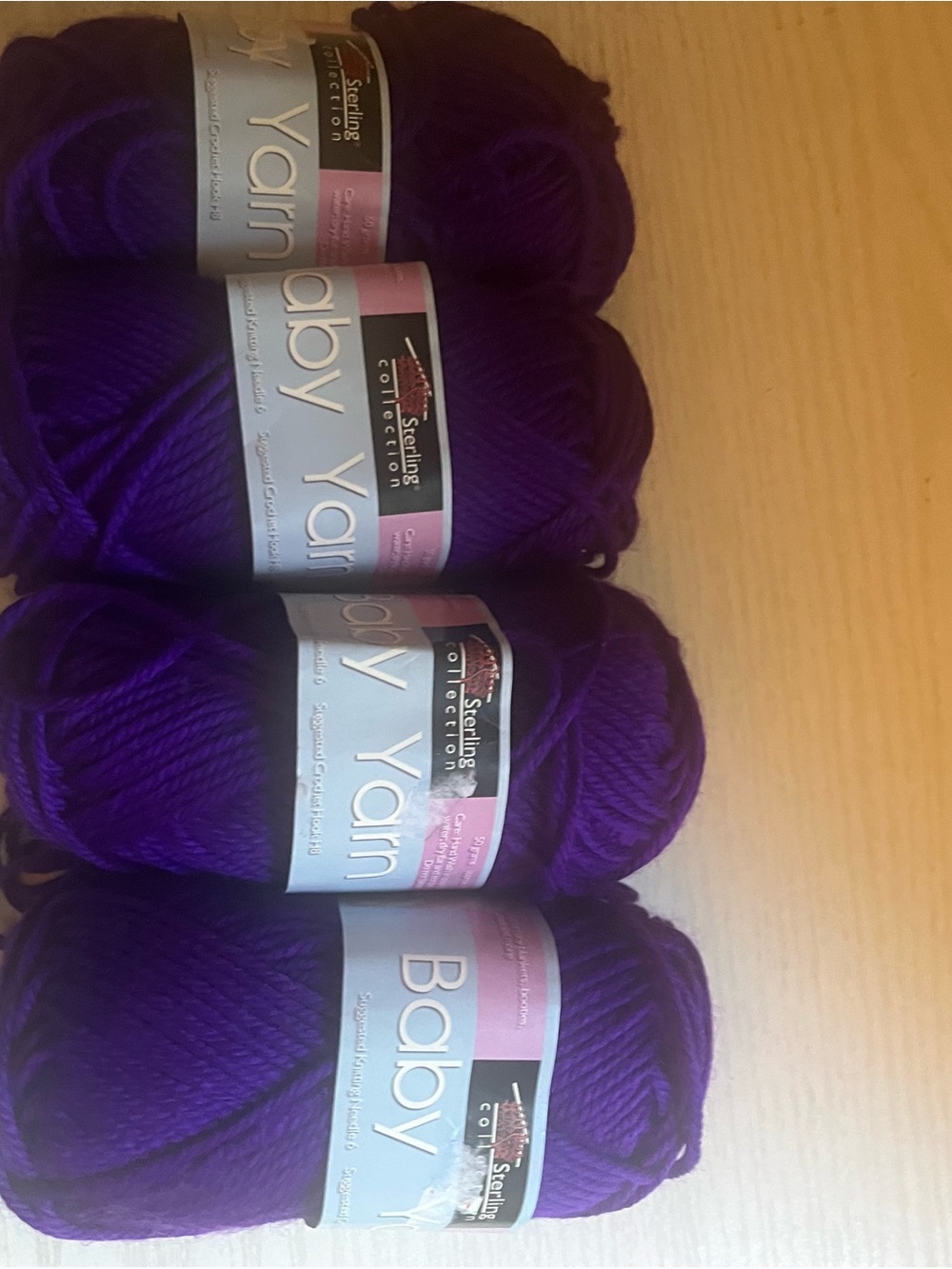 Baby Yarn Soft Acrylic Knit Yarn - Purple Sterling